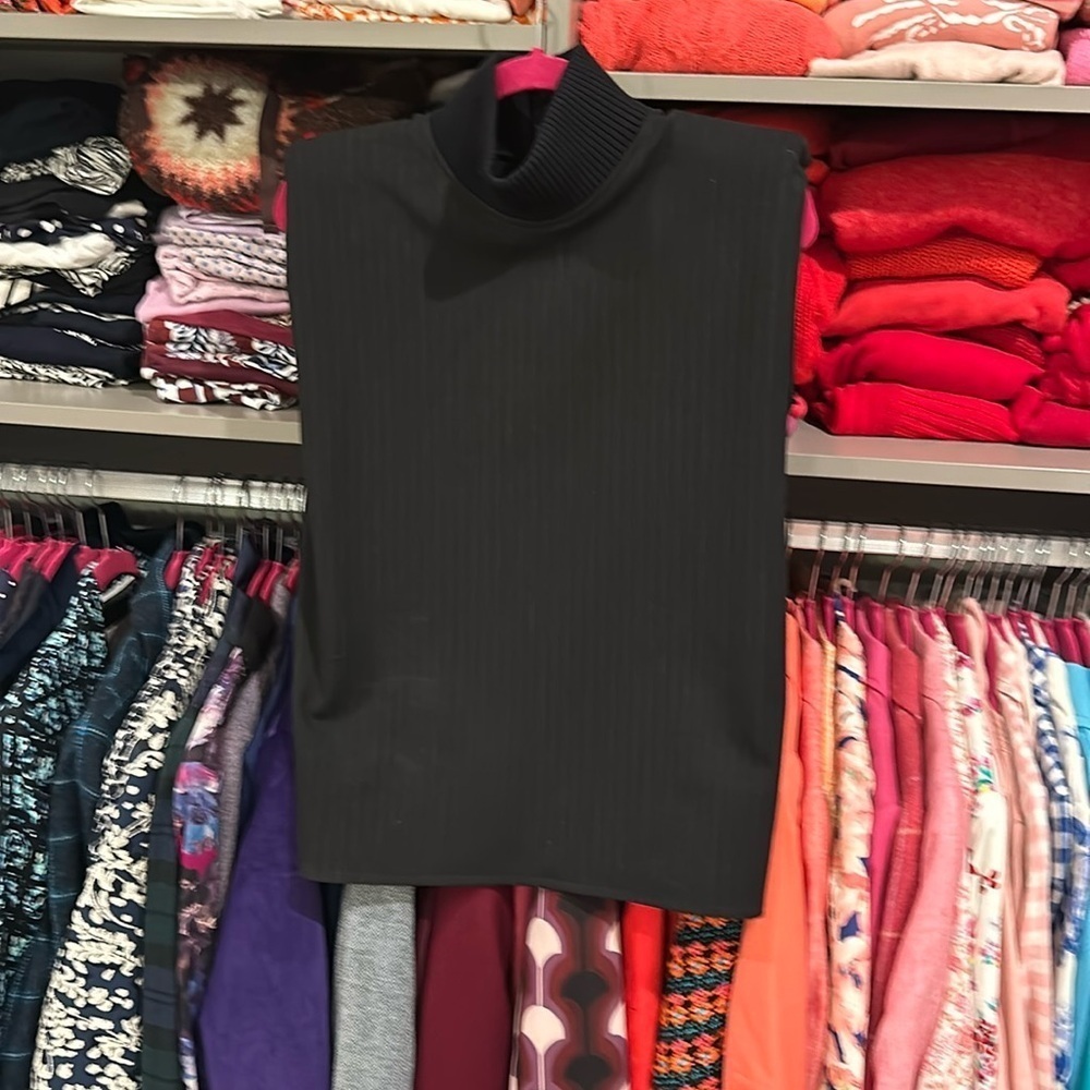 Zara navy pinstriped top BNWOT size small